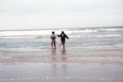 Beach wading in Cannon Beach, OR